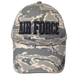 Kys Baseball Cap Gray Beige One Size Air Force Camo Hat Embroidered Strapback